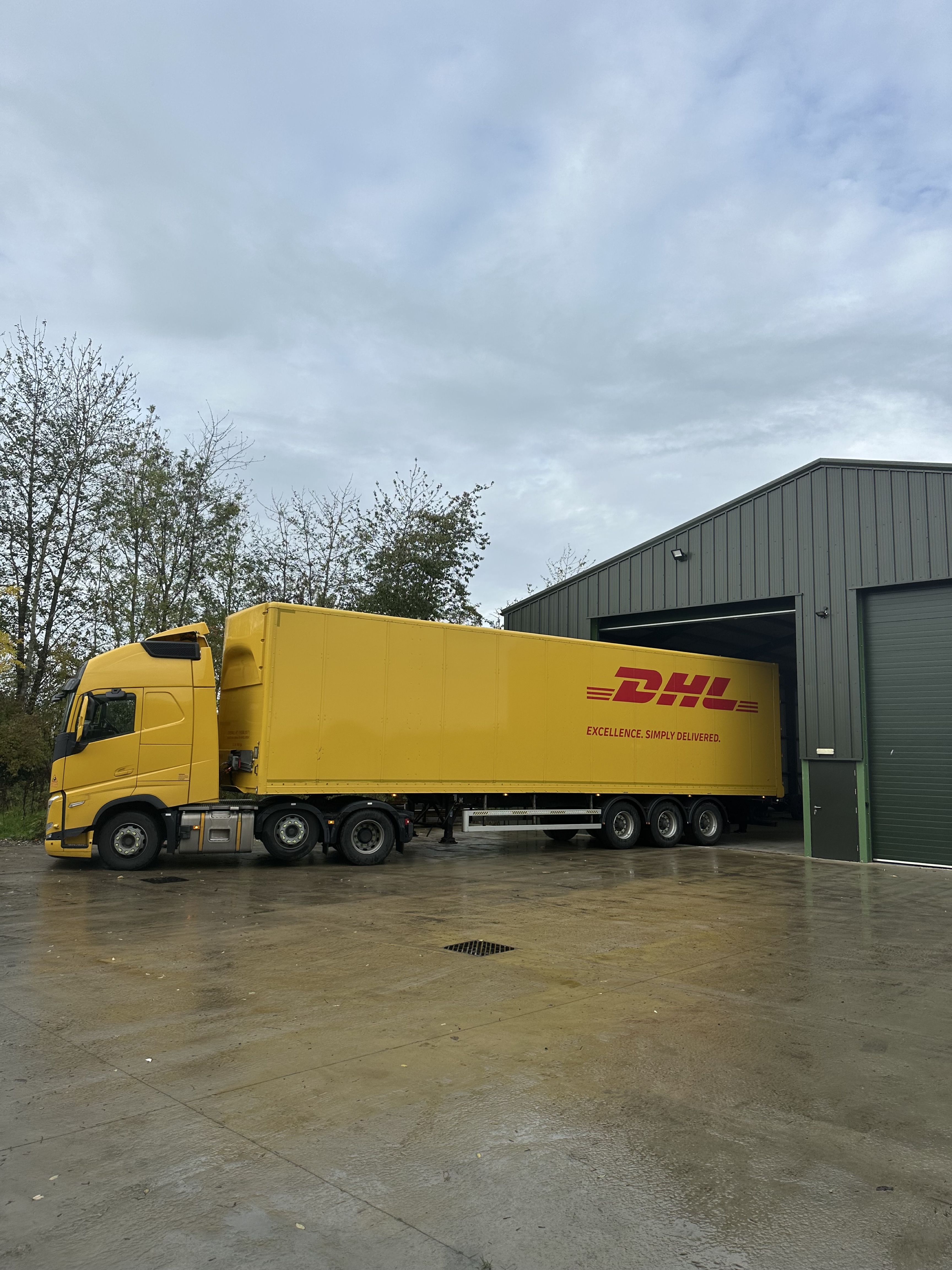 Articulated lorry at the facility entrance